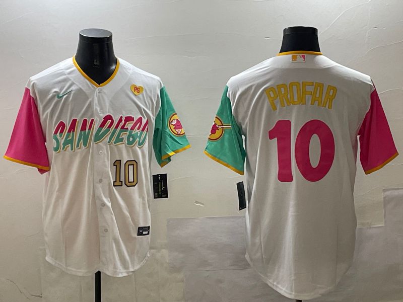 Men San Diego Padres #10 Profar White City Edition 2025 Nike MLB Jersey style 10